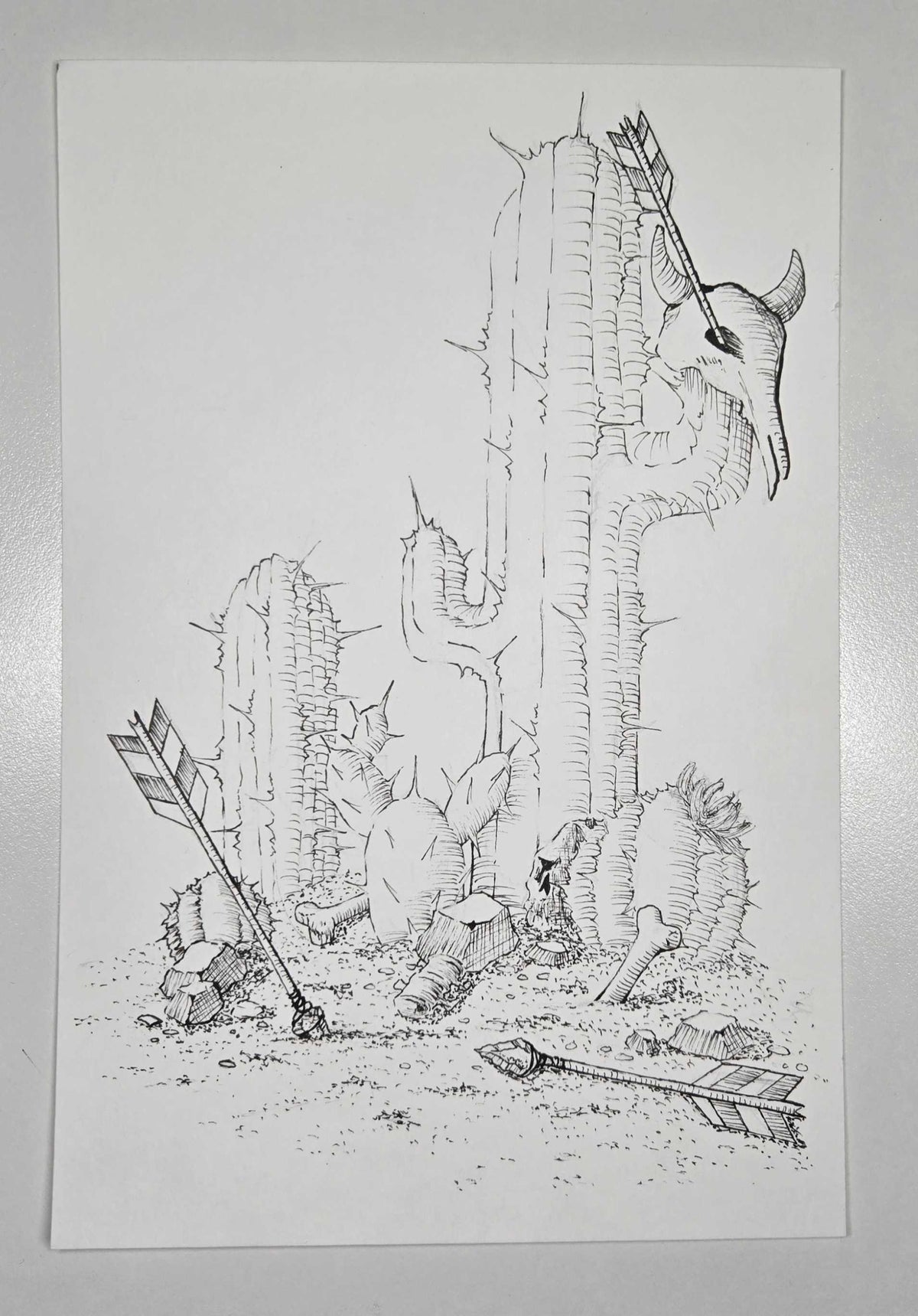 "Cactus" 9x6 Original Artwork