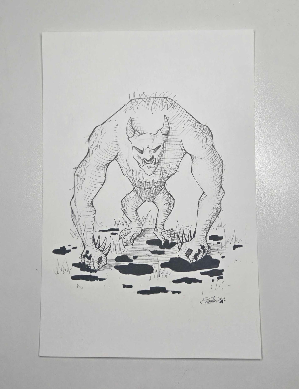 "Ogre" 9x6 Original Artwork